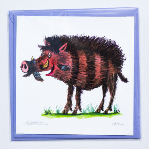 Warty pig card by matt buckingham