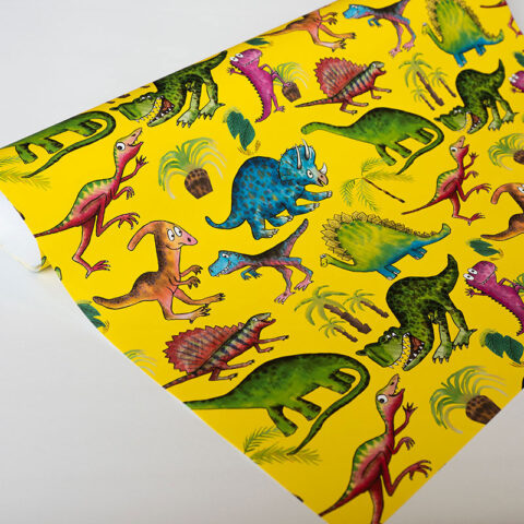 Unique Children's Gift Wrap Dinosaur design