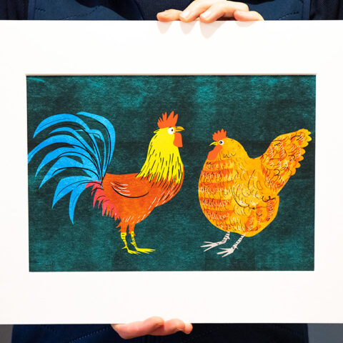 chickens art print by Matt Buckingham