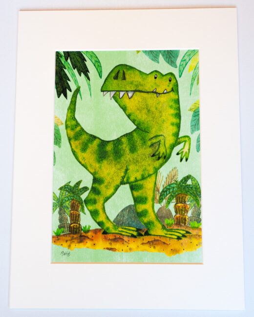 dinosaur t rex print by Matt Buckingham