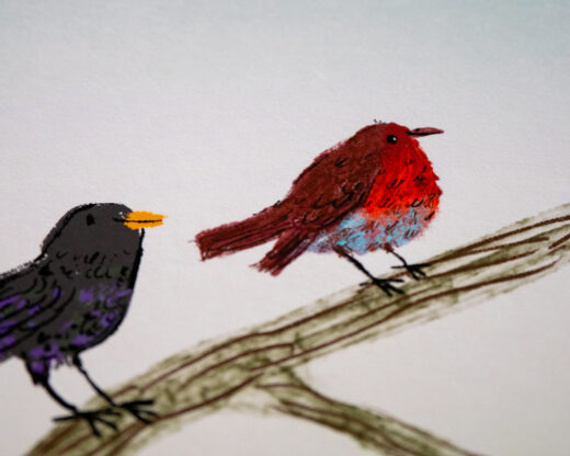 Four little birds artist print by Matt Buckingham