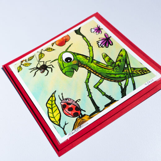 Grasshopper and Ladybird Greeting Card by Matt Buckingham