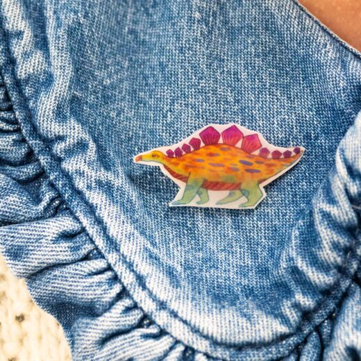 stegosaurus pin badge