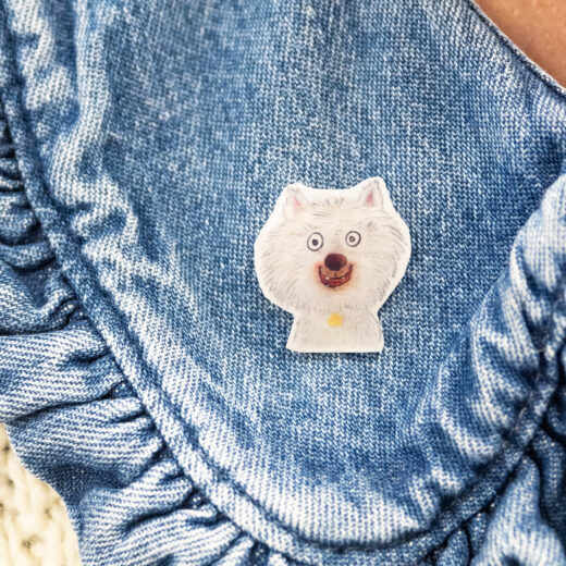West Highland White Terrier pin badge by illustrator Matt Buckingham