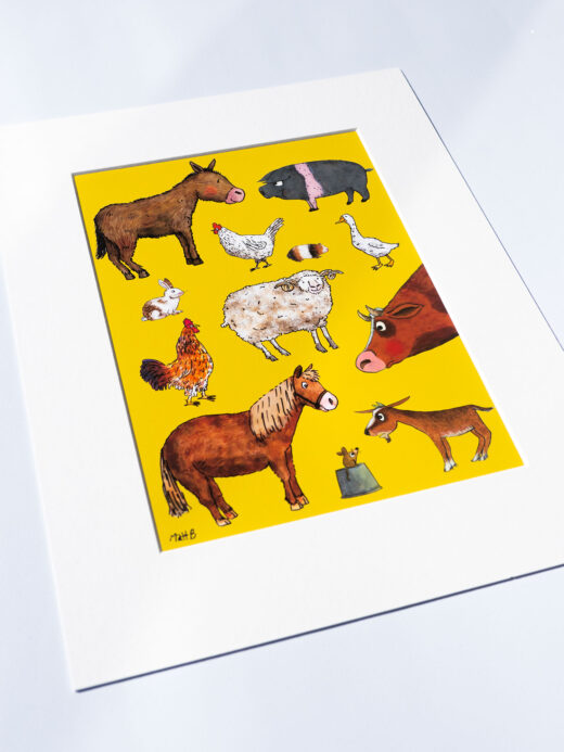 farm animals illustrated artist print by Matt Buckingham