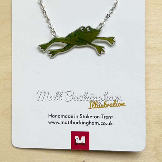 illustrated frog necklace