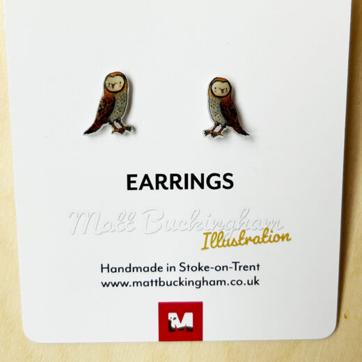 barn owl stud earrings